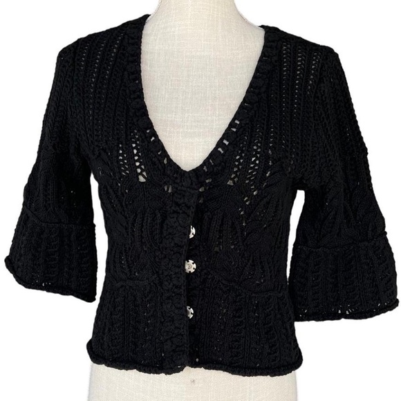 Free People Sweaters - Free People Cropped Knit Cardigan Size M